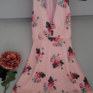 19 Cooper Pink Floral Halter Mini Dress